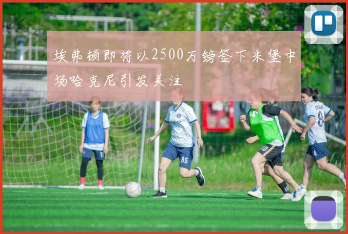 埃弗顿即将以2500万镑签下米堡中场哈克尼引发关注
